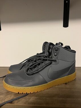 Nike Gray High-Top Sneakers with Gum Sole